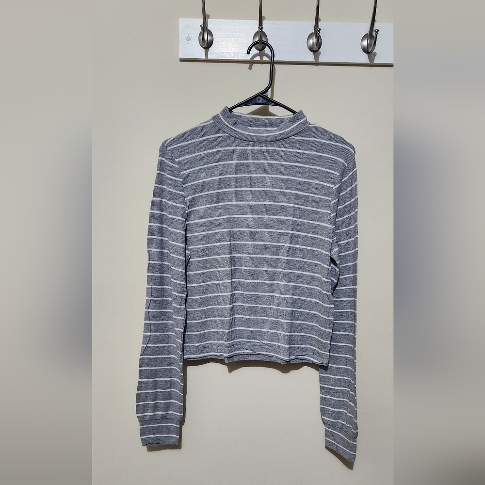 Gray Striped Women's Top